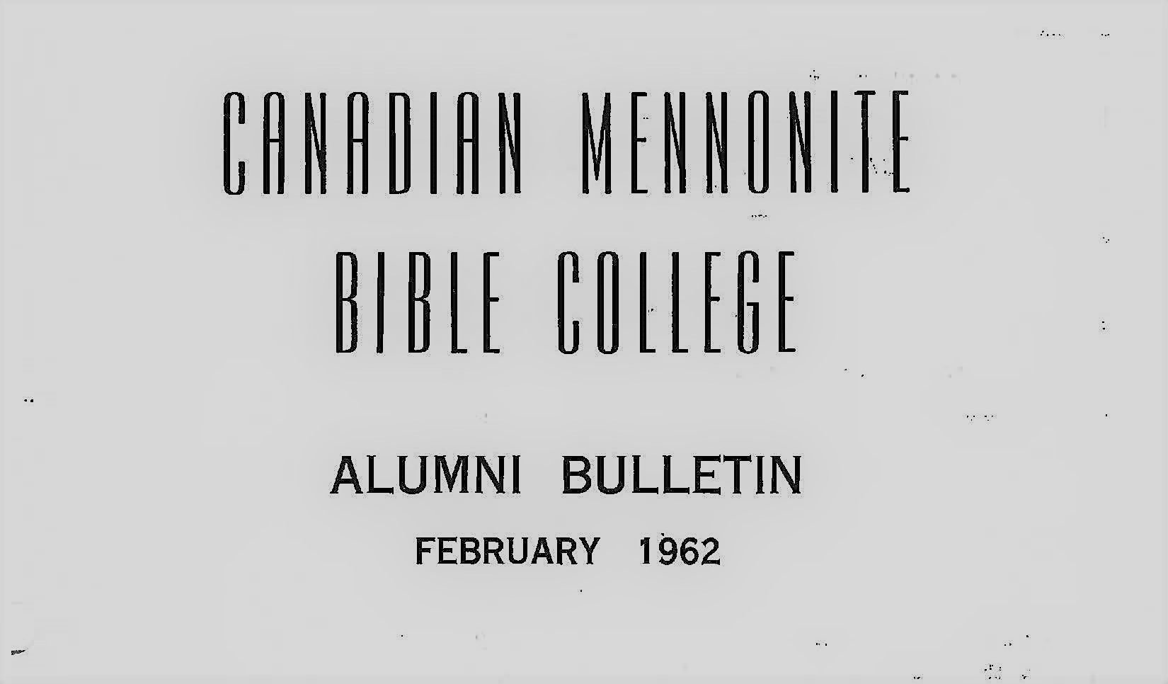 Cover of CMBC alumni bulletin