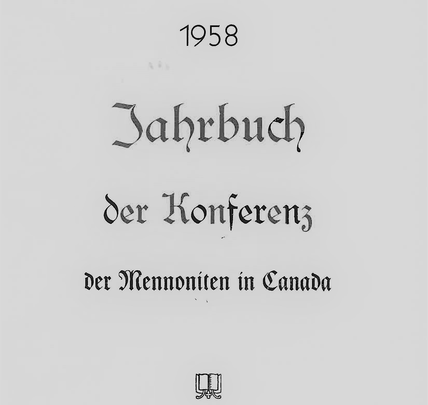 Title page of 1958 Conference Yearbook