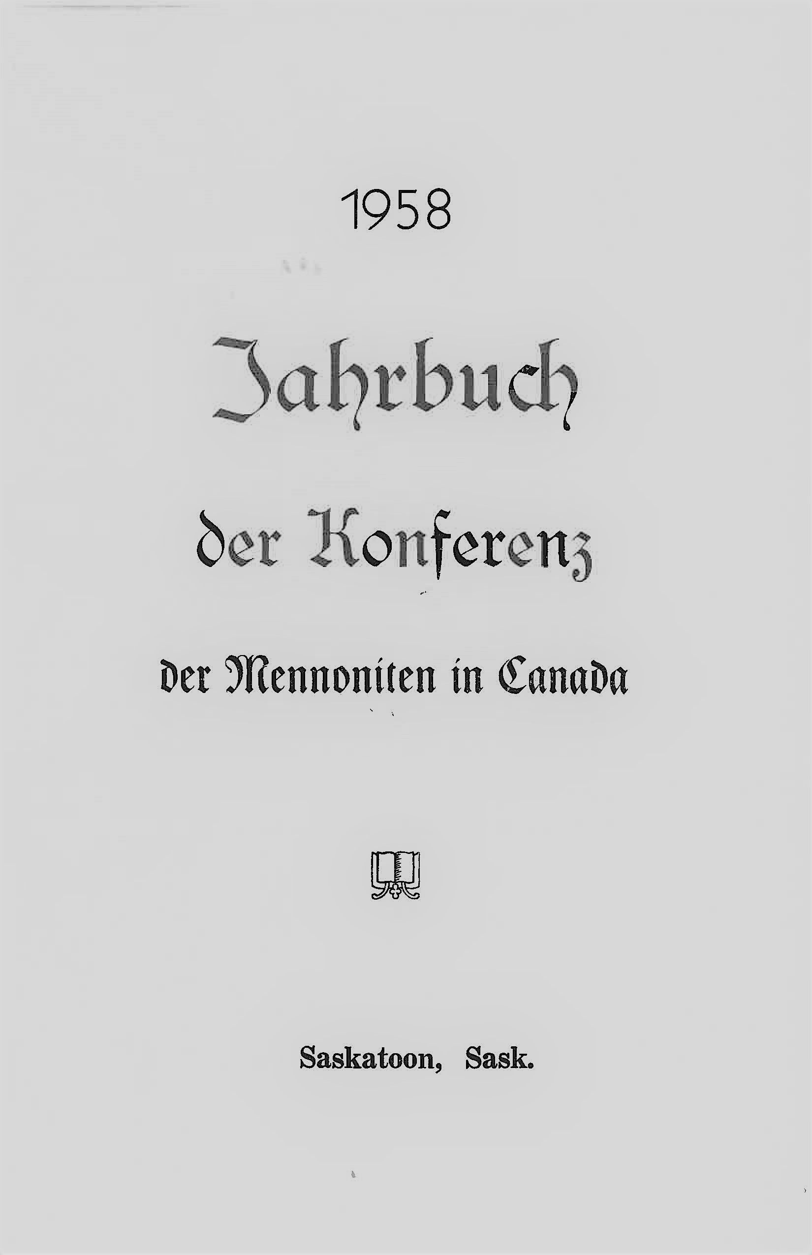 Title page of the CMC 1958 yearbook