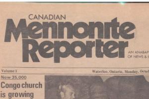 Image of the title header of The Mennonite Reporter