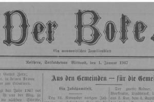 Image of the 'Der Bote' header across the top of each issue